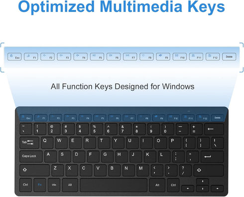OMOTON Wireless Keyboard, 2.4G USB Keyboard Wireless, Compact and Quiet, Slim Wireless Keyboard for Laptop, Tablet, Computer, Desktop and PC (Blac...